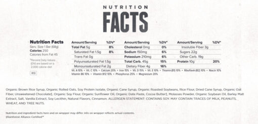 Clif Bar- Chocolate Chip- Nutrition Facts