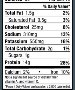 Ostrim- Beef & Ostrich Pepper Nutritional Label
