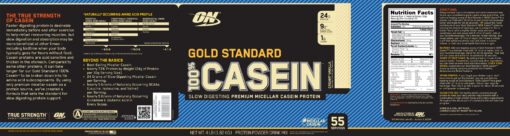 Optimum Nutrition- Gold Standard 100% Casein 4lb Vanilla Label