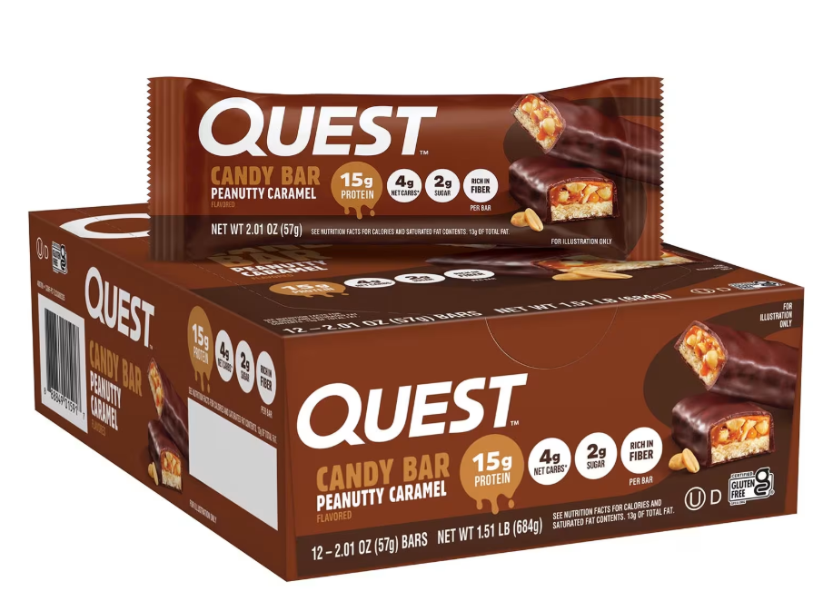 Quest Candy - Peanutty Caramel Bar 57g/12bx