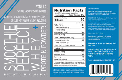 Smoothie Perfect- Perfect Whey + 4lb Vanilla